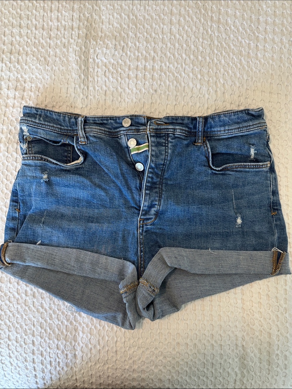 Pilcro Blue Denim Roll-Cuff Women's Shorts